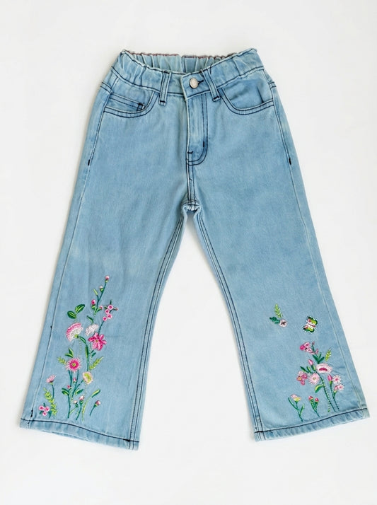 BOTTOM EMBROIDED PANT | BLUE(LIGHT)