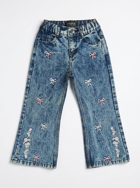TIEKNOT EMBROIDED PANT | BLUE(RANDOM)