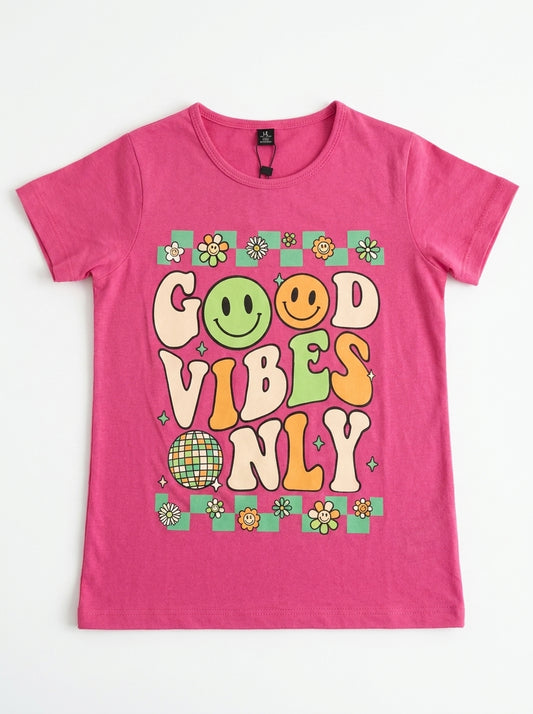 GOOD VIBES T-SHIRT | PINK