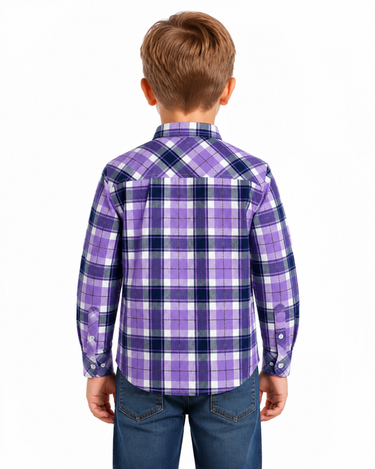 Boys Purple Check | Shirt