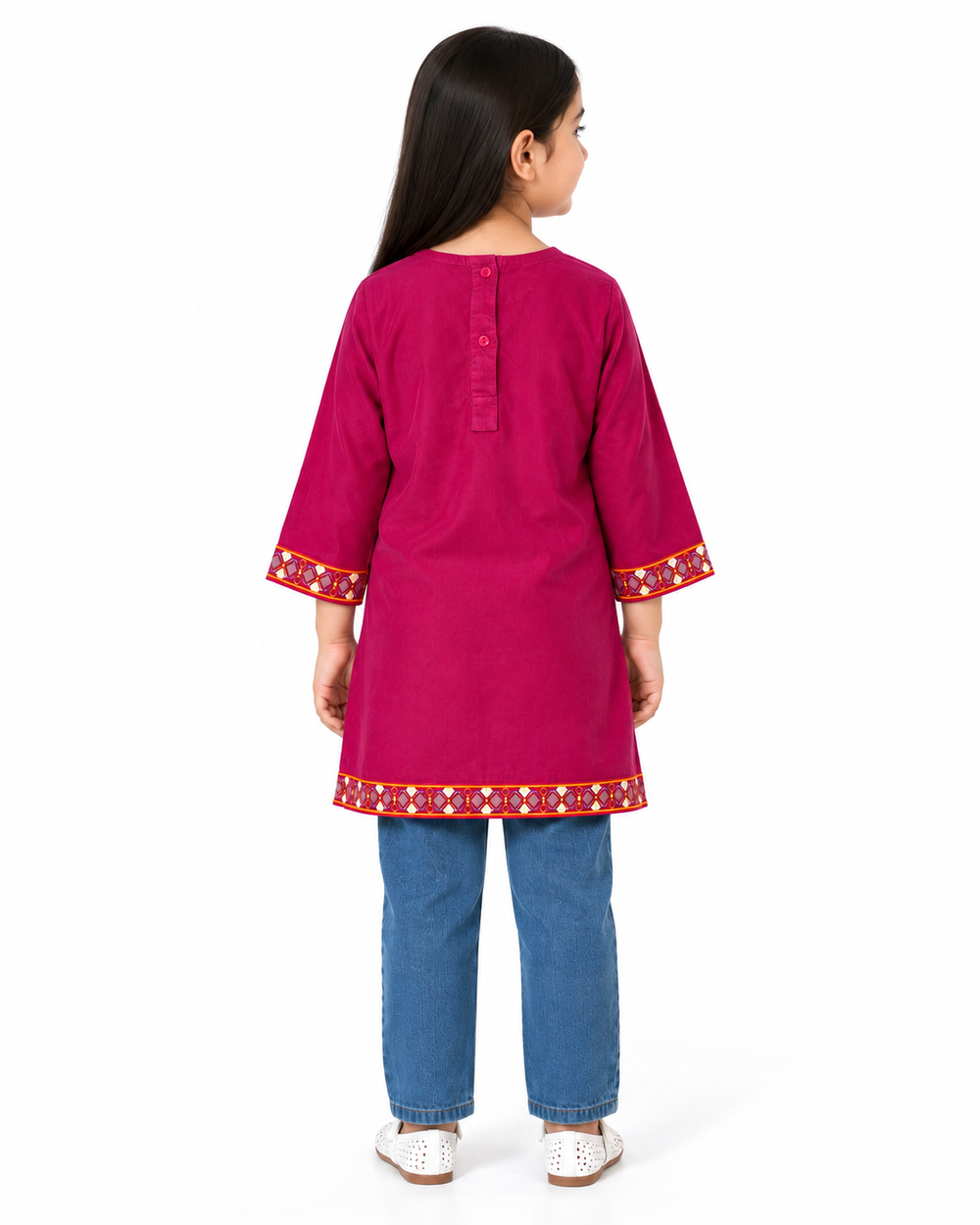 Embroidered Maroon Winter Kurti
