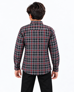 Boys Grey Check Shirt