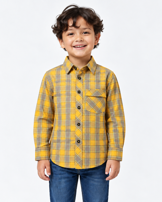 Boys Yellow Check | Shirt