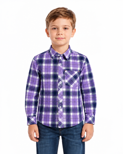 Boys Purple Check | Shirt