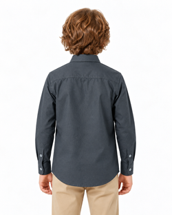 Boys Dark Grey Chambrey | Shirt