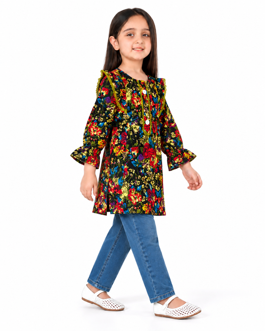 Floral Print Winter |  Kurti