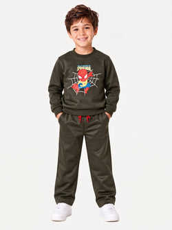 Spider-Man Tracksuit | OLIVE MICRO-FLEECE