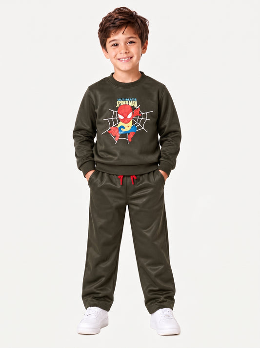 Spider-Man Tracksuit | OLIVE MICRO-FLEECE