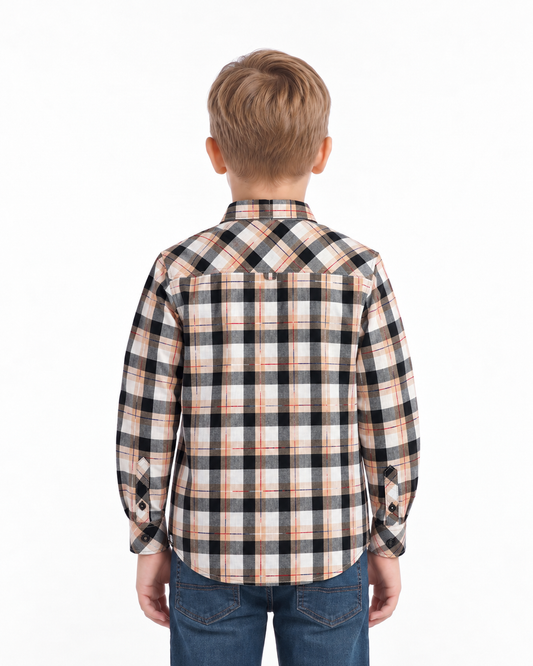 Boys Beige Check | Shirt