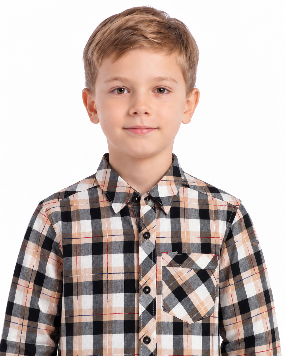 Boys Beige Check | Shirt