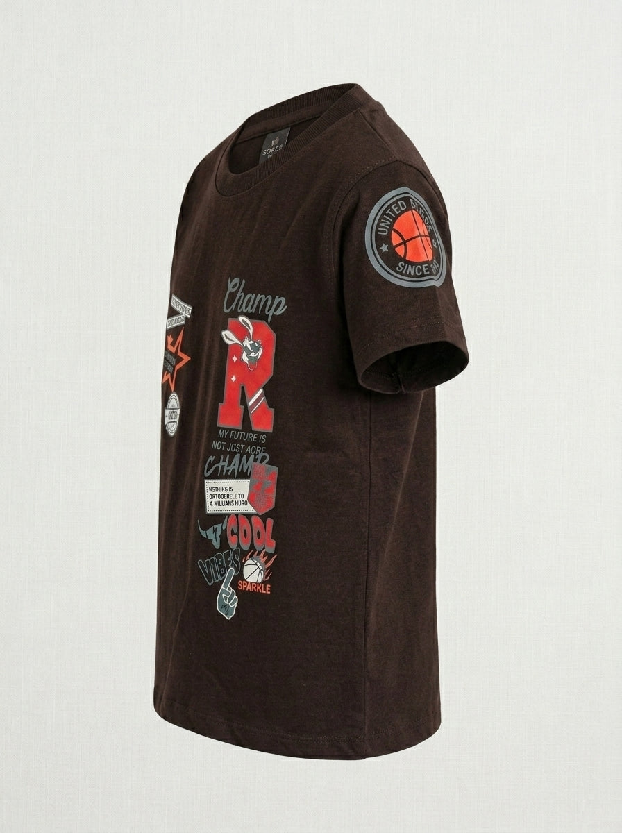 CHAMPS TEE SHIRT | BROWN