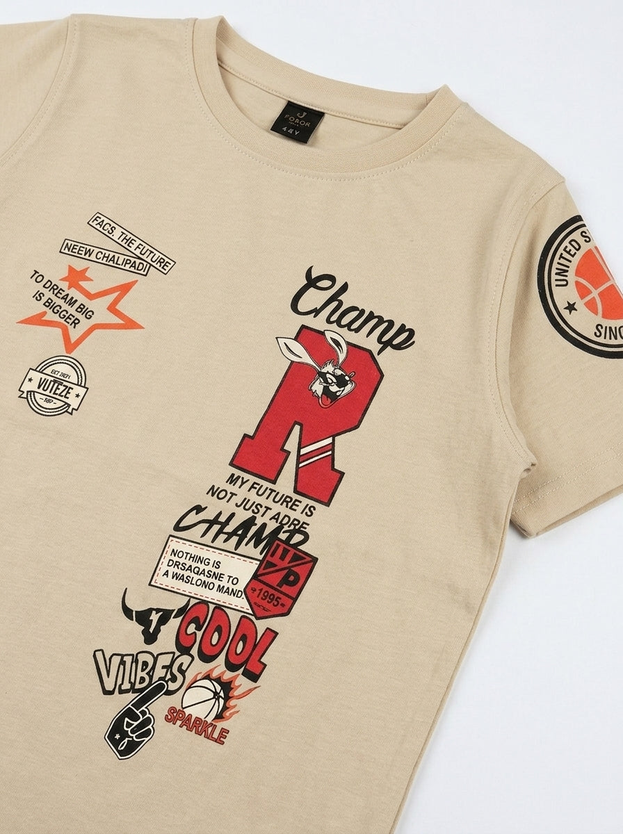 CHAMPS T-SHIRT | BEIGE