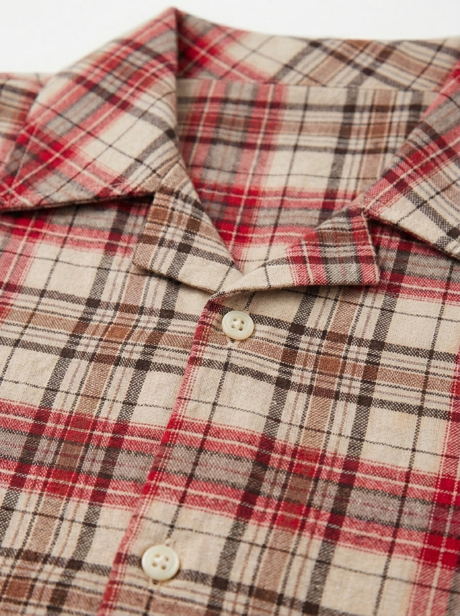 CHECK CASUAL SHIRT | RED+BLK