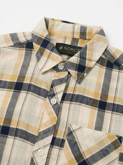 CHECK CASUAL SHIRT | BLK+OFFWHT+