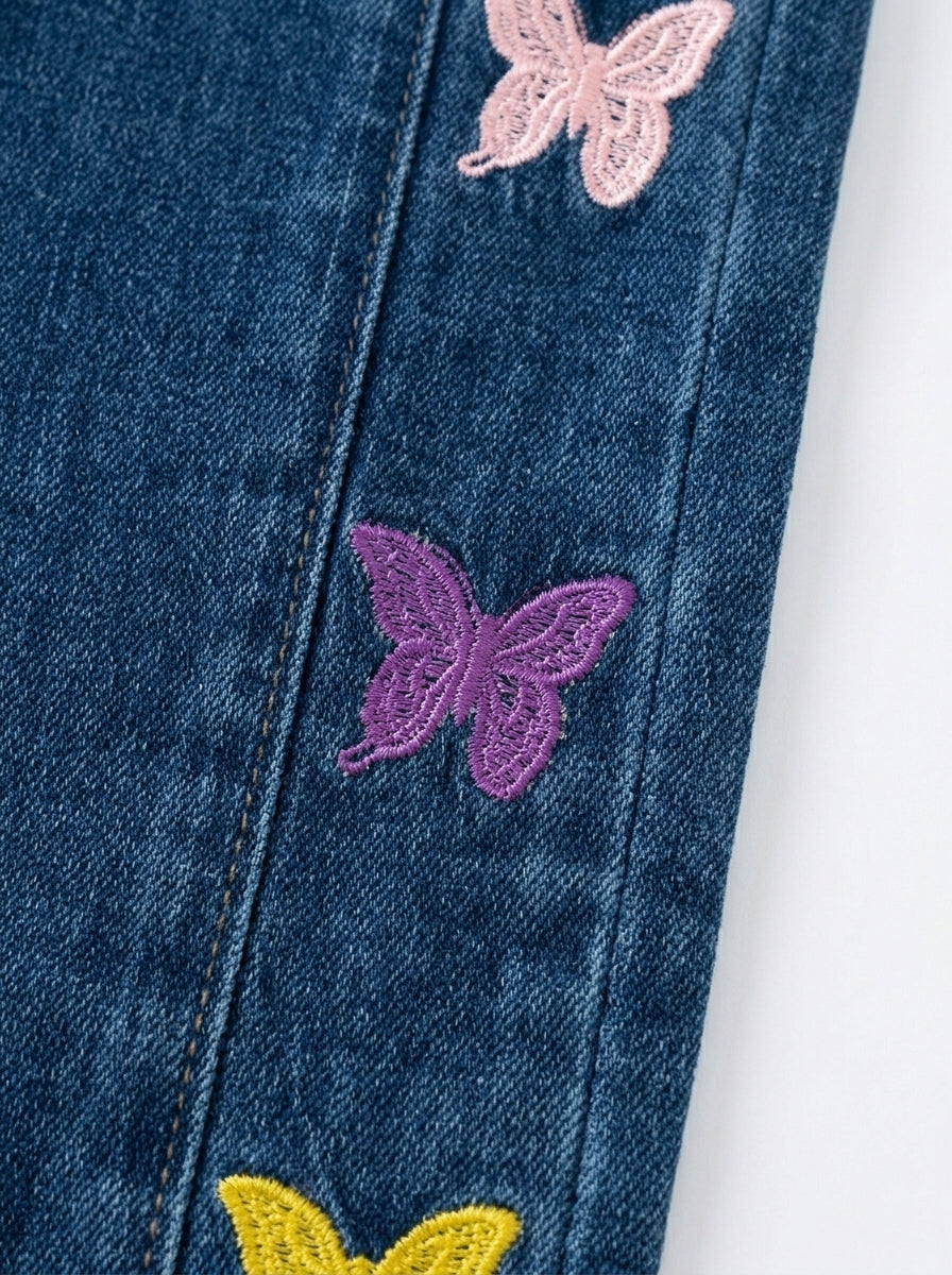 BUTTERFLY EMBROIDED PANT | BLUE (DARK)