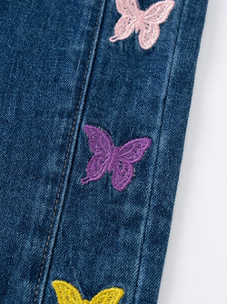 BUTTERFLY EMBROIDED PANT | BLUE (DARK)