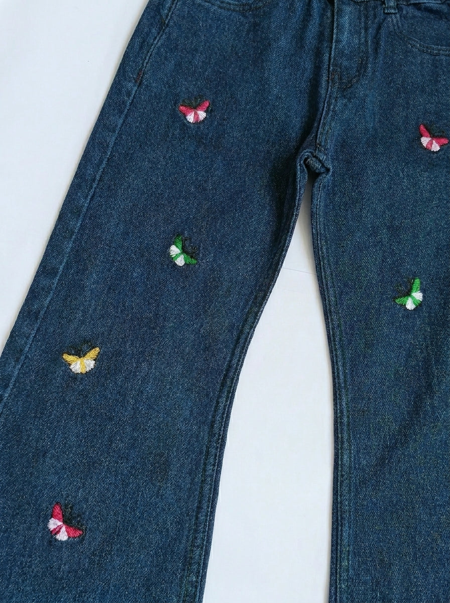 EMBROIDED BAGGY PANT | BLUE