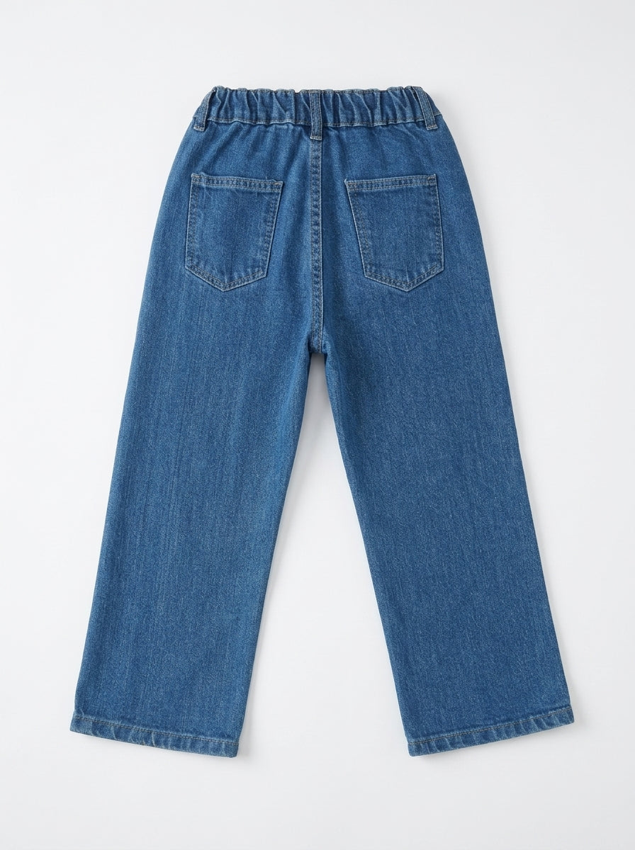 BUTTERFLY EMBROIDED PANT | BLUE(MID)