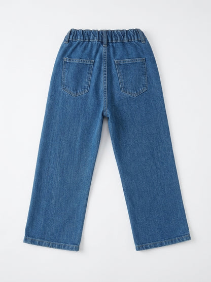 BUTTERFLY EMBROIDED PANT | BLUE(MID)