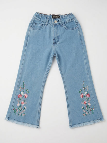 EMBROIDED BAGGY PANT | LIGHT BLUE