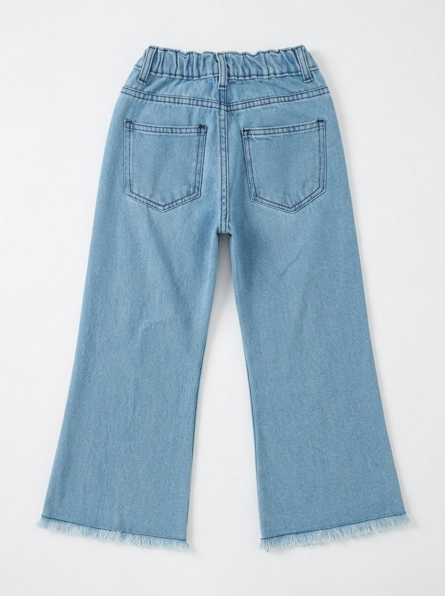 EMBROIDED BAGGY PANT | LIGHT BLUE