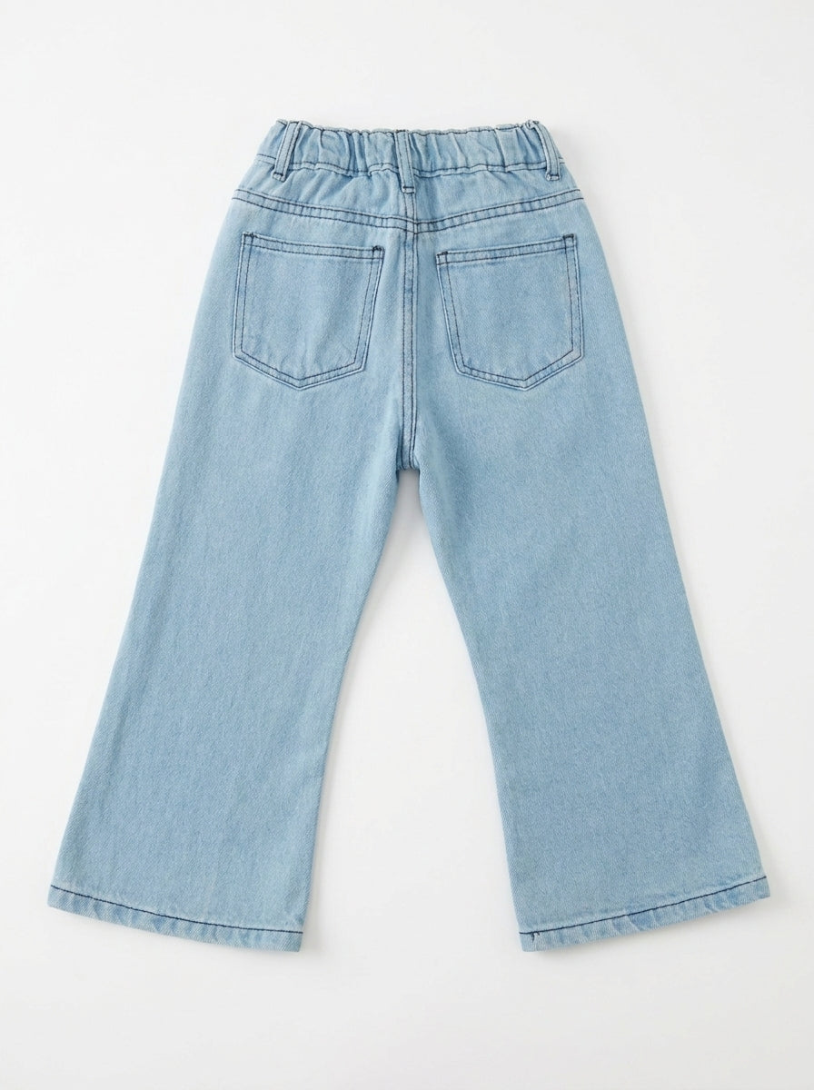 BOTTOM EMBROIDED PANT | BLUE(LIGHT)