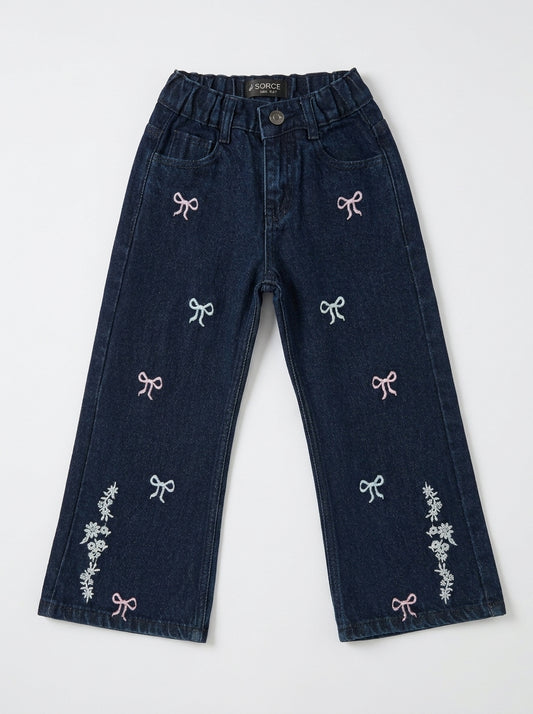 EMBROIDED BAGGY | BLUE(DARK)