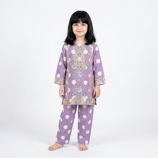 POLKA DOT SEQUENCE EMROIDED | PURPLE