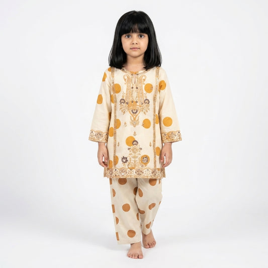 POLKA DOT SEQUENCE EMROIDED  | MUSTARD