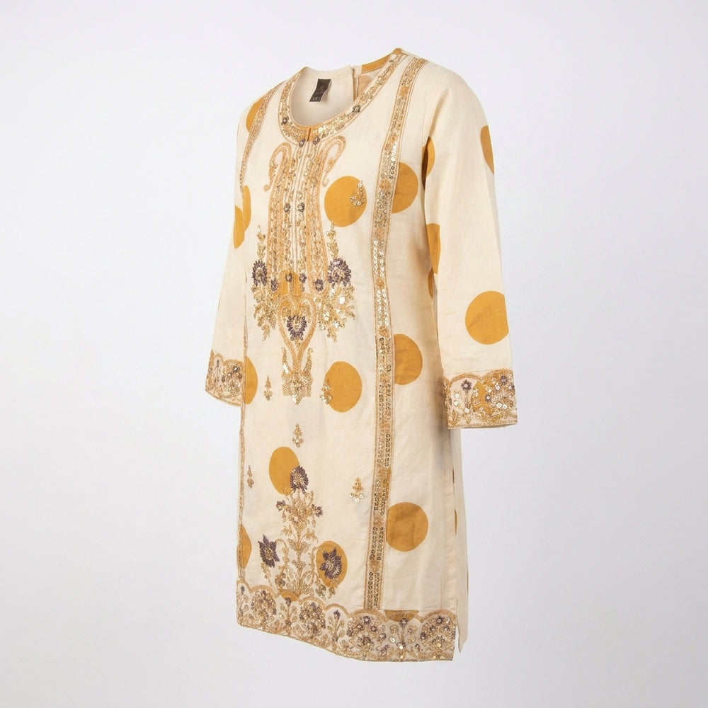 POLKA DOT SEQUENCE EMROIDED  | MUSTARD