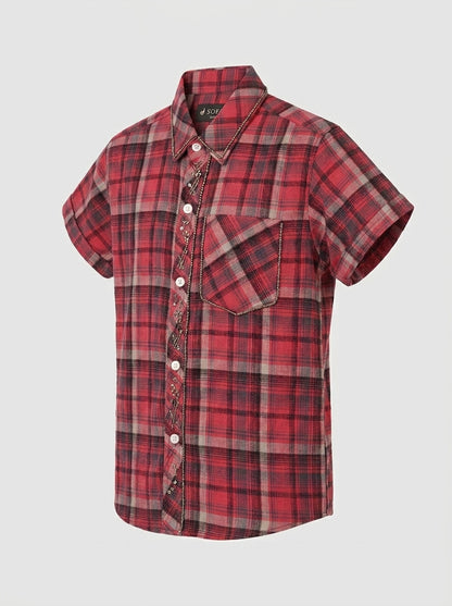 CHECK CASUAL SHIRT | REDISH