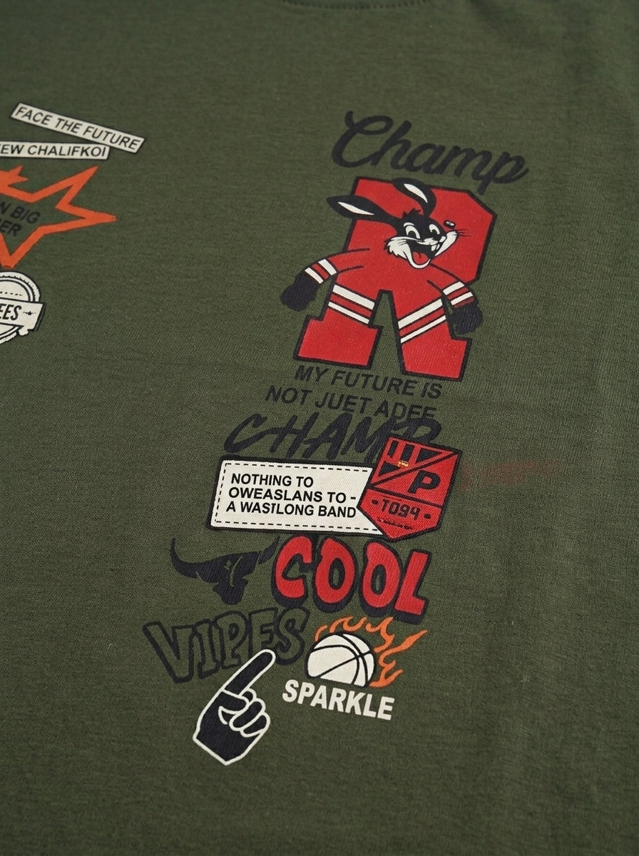 CHAMPS T-SHIRT | OLIVE