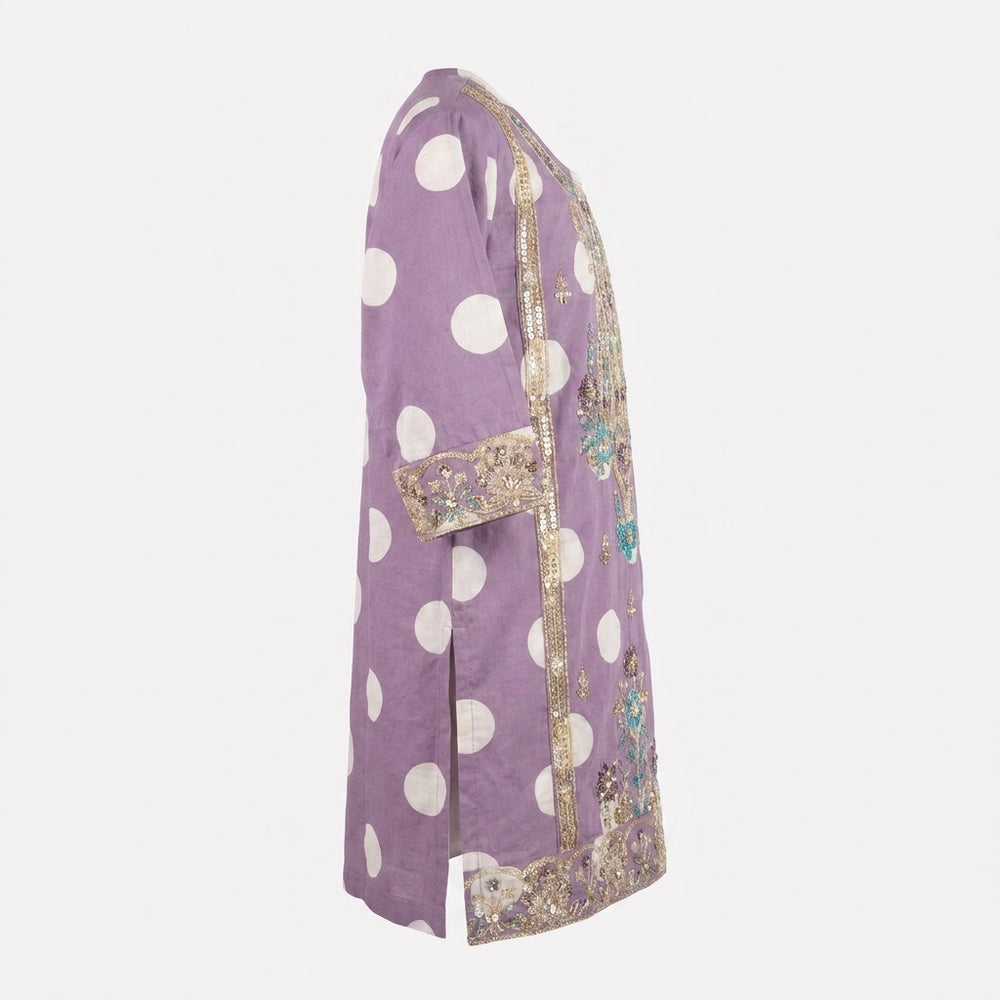 POLKA DOT SEQUENCE EMROIDED | PURPLE
