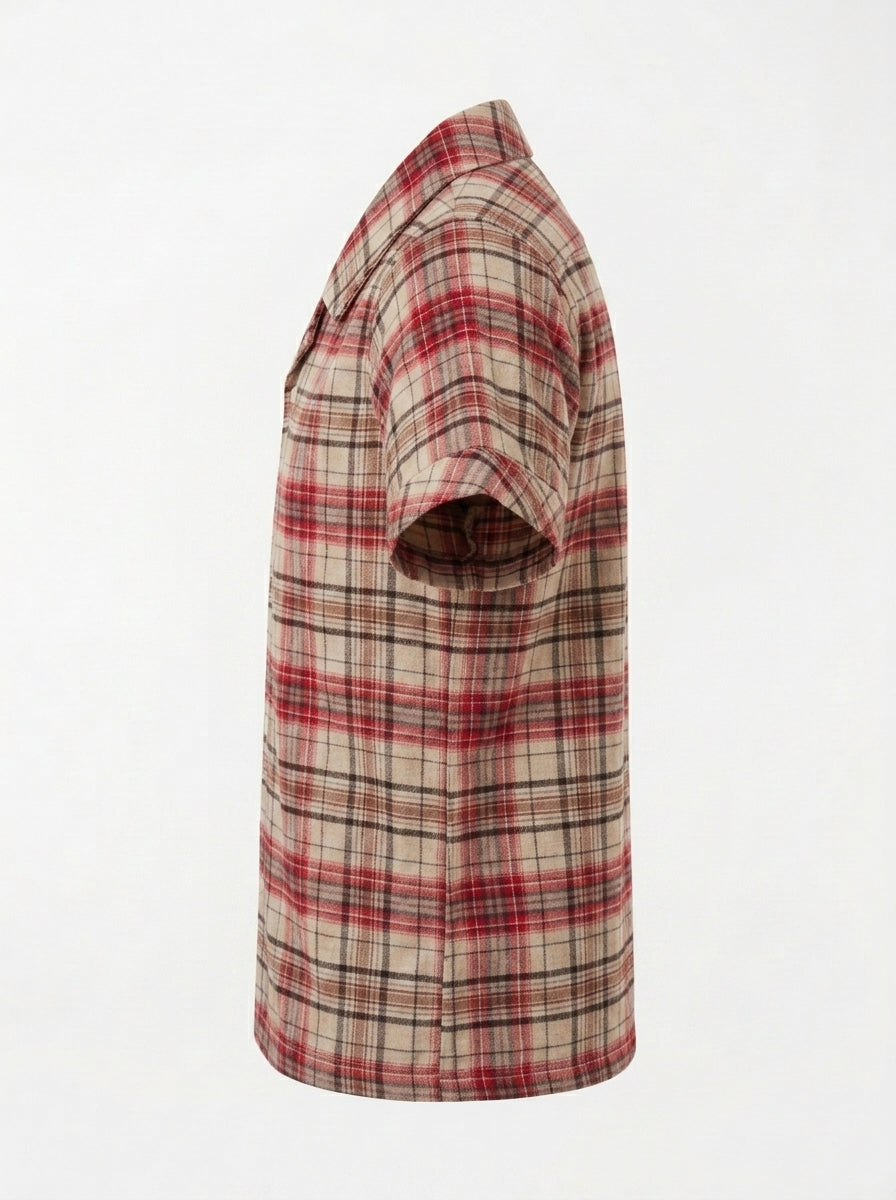 CHECK CASUAL SHIRT | RED+BLK