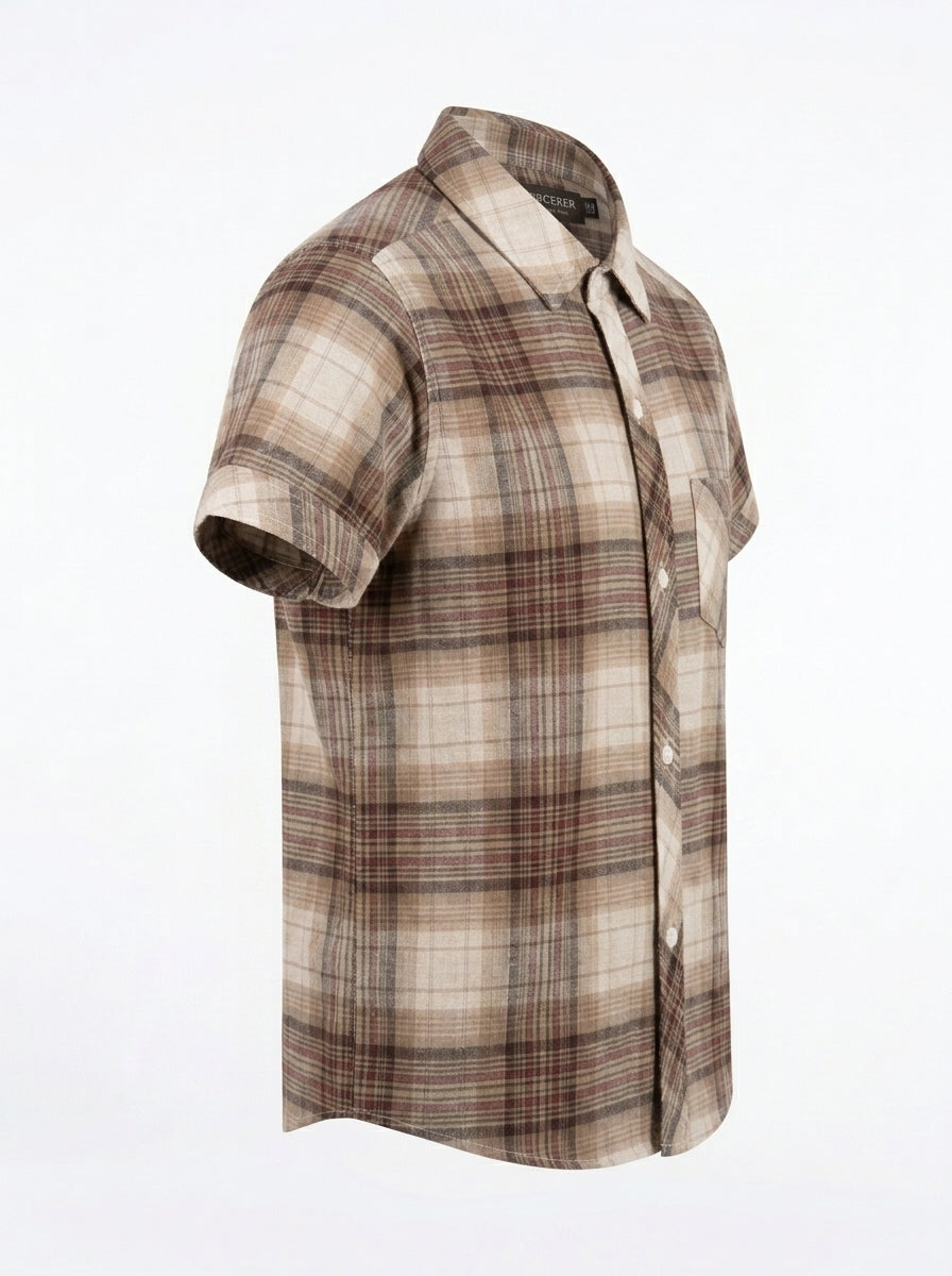 CHECK CASUAL SHIRT |  BRN+WHT