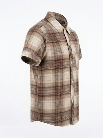 CHECK CASUAL SHIRT |  BRN+WHT