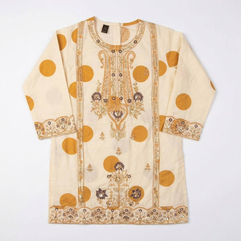 POLKA DOT SEQUENCE EMROIDED  | MUSTARD