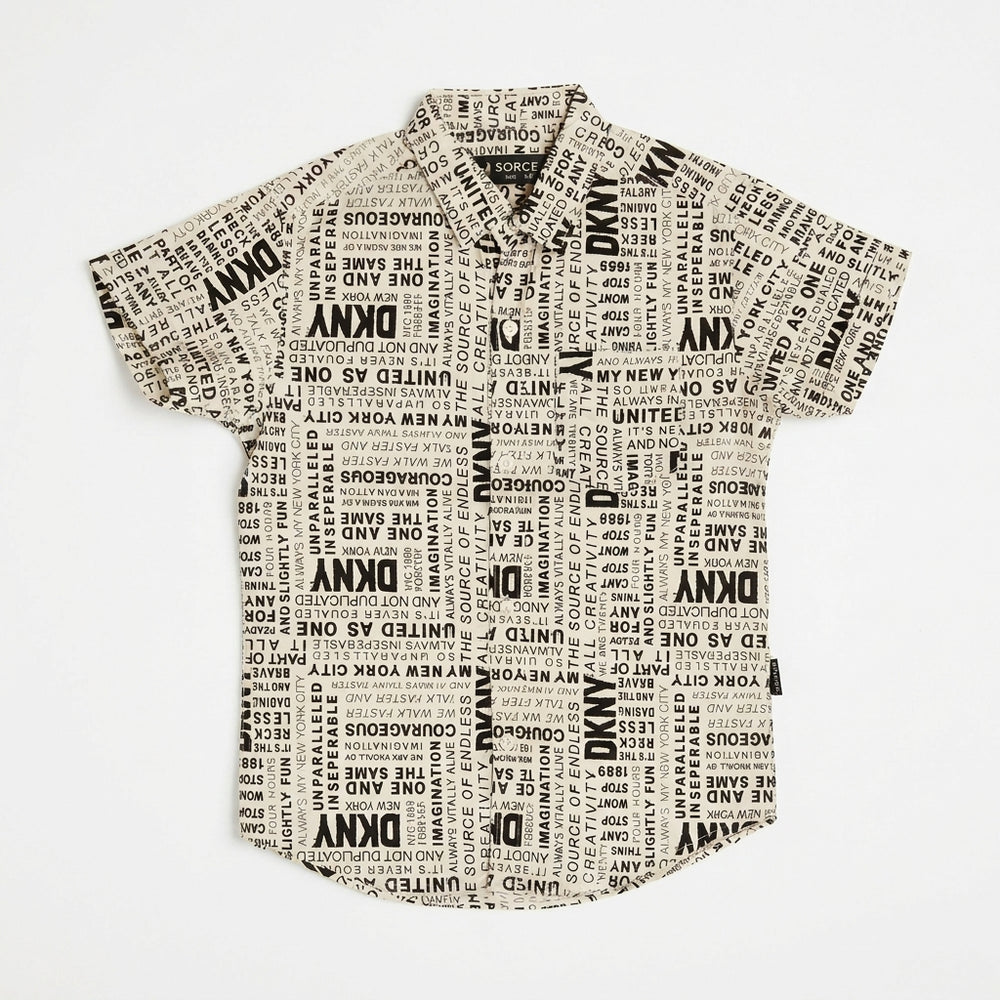 PRINTED CASUAL SHIRT | NEWSPAPER | B/W