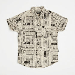 PRINTED CASUAL SHIRT | NEWSPAPER | B/W