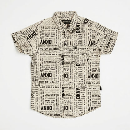 PRINTED CASUAL SHIRT | NEWSPAPER | B/W
