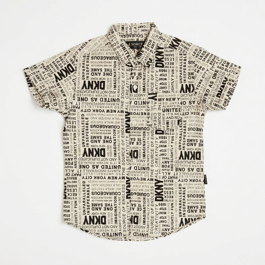 PRINTED CASUAL SHIRT | NEWSPAPER | B/W
