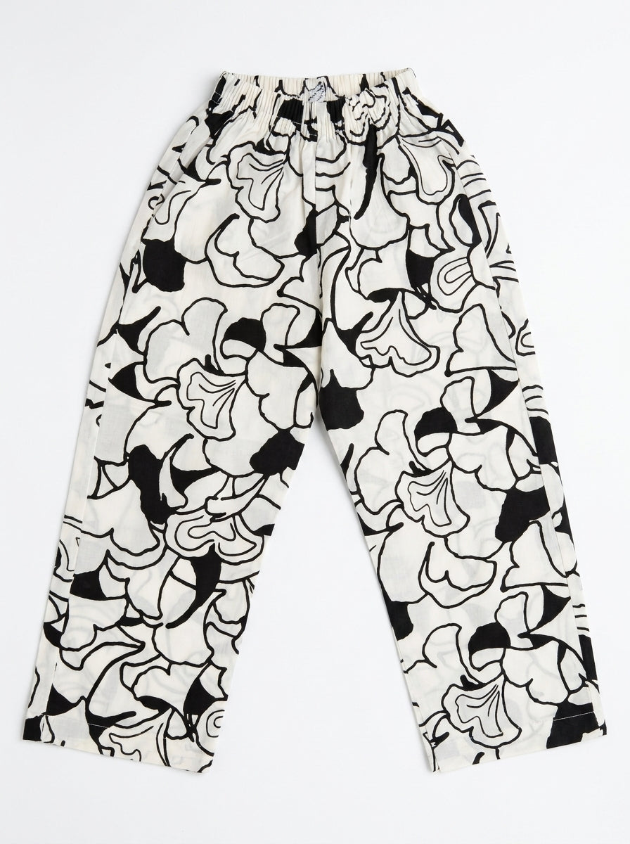 PRINTED SEQUENCE EMBROIDERY |WHT+BLK