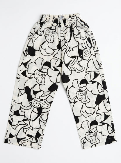 PRINTED SEQUENCE EMBROIDERY |WHT+BLK