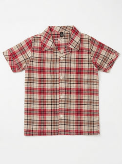 CHECK CASUAL SHIRT | RED+BLK