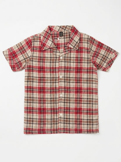CHECK CASUAL SHIRT | RED+BLK