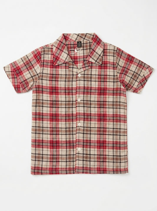 CHECK CASUAL SHIRT | RED+BLK