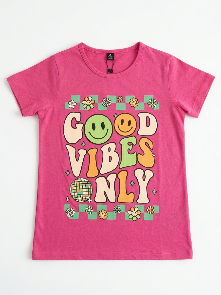 GOOD VIBES T-SHIRT | PINK