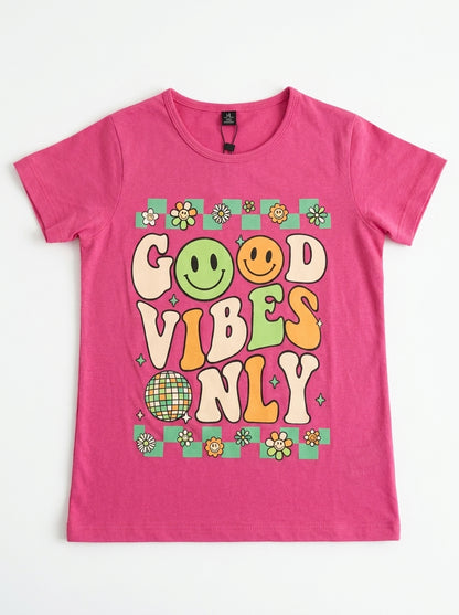 GOOD VIBES T-SHIRT | PINK