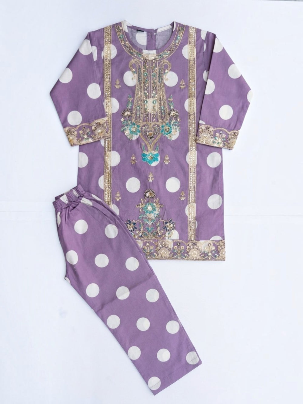 POLKA DOT SEQUENCE EMROIDED | PURPLE