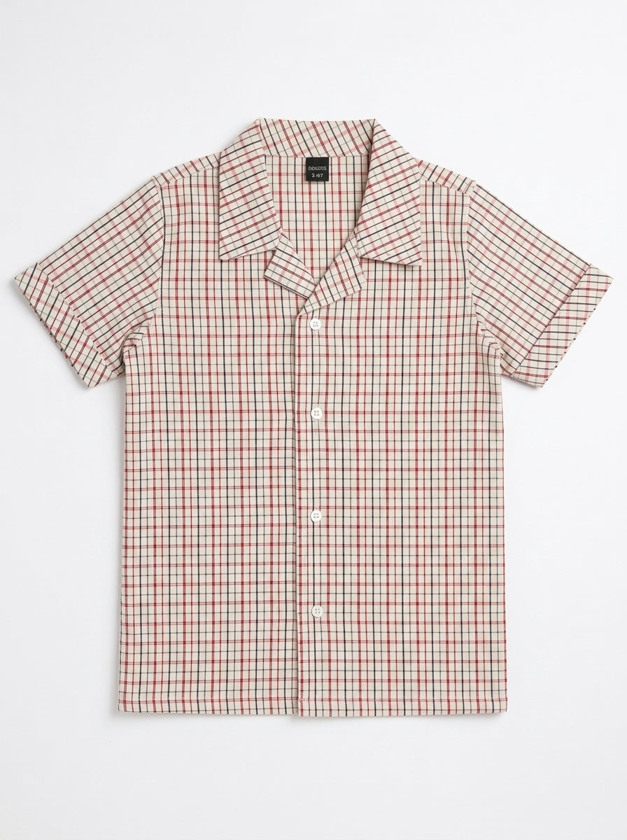 CHECK CASUAL SHIRT | WHT\RED